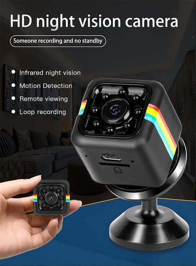 Alt view image 6 of 7 - Mini Spy Camera 1080P Hidden Camera - Portable Small HD Nanny Cam with Night Vision and Motion Detection - Indoor Covert Security Camera for Home and Office - Hidden Spy Cam - Built-in Battery