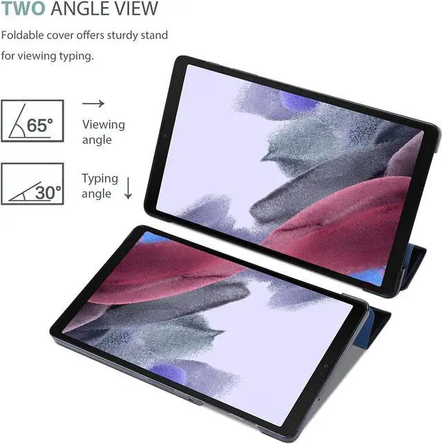 Alt view image 6 of 7 - Cover for  Galaxy Tab A7 Lite 8.7 Inch 2021 Tablet Model SM-T220/T225/T227Slim Stand Hard Back Shell Protective Case for Galaxy Tab A7 Lite 8.7 -Navy