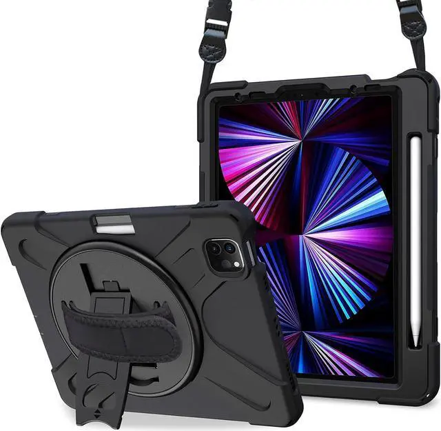 Main image of BONAEVER For iPad Pro 11 Inch Case 2021 2020 2018 Shockproof Cover with H /Shoulder Strap for iPad Pro 11" 3rd 2nd 1 Stand Generation