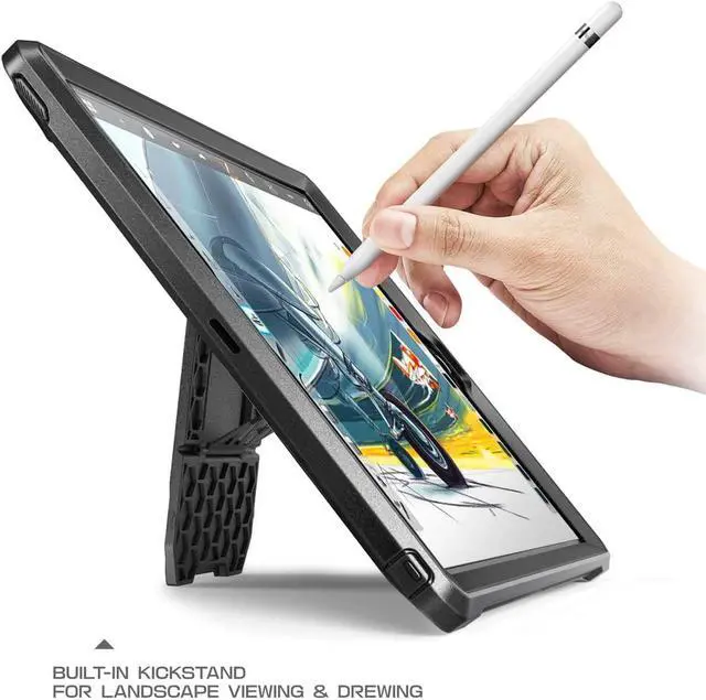 Alt view image 3 of 6 - SUPCASE [Unicorn Beetle Pro Series] Design for iPad Mini 5 Case, with Built-In Screen Protector Full-body Rugged Kickstand Hybrid Case for iPad Mini 5 (2019 release) & iPad Mini 4 (Black)