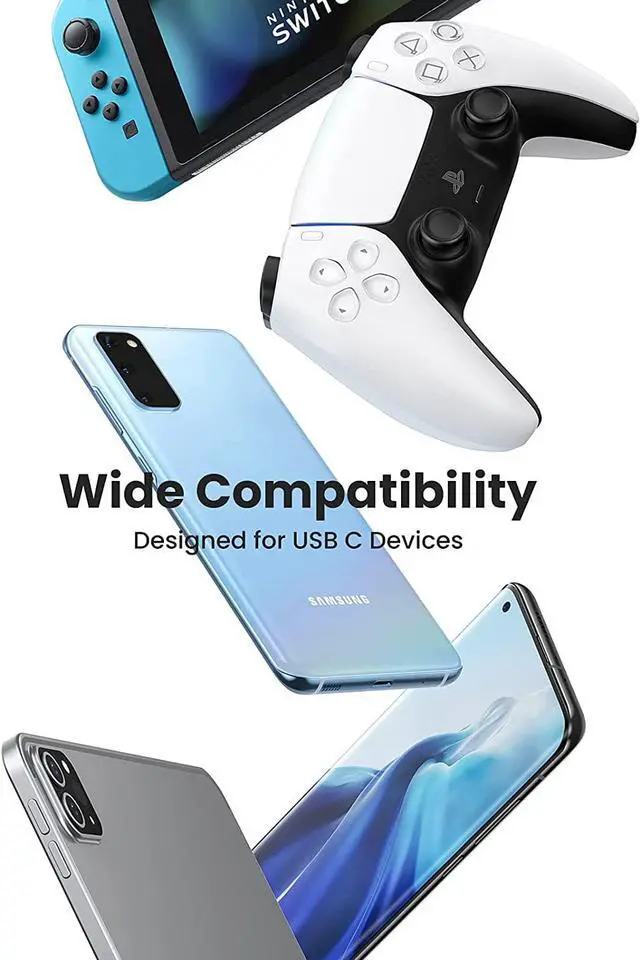 Alt view image 6 of 7 - UGREEN USB Type C Cable Nylon Braided USB A to USB C Fast Charger Compatible with Samsung Galaxy S20 S10 S9 S8 Note 9 8, GoPro Hero 7 5 6, PS5 Controller, Nintendo Switch, LG G8 G7 V40 (10ft)