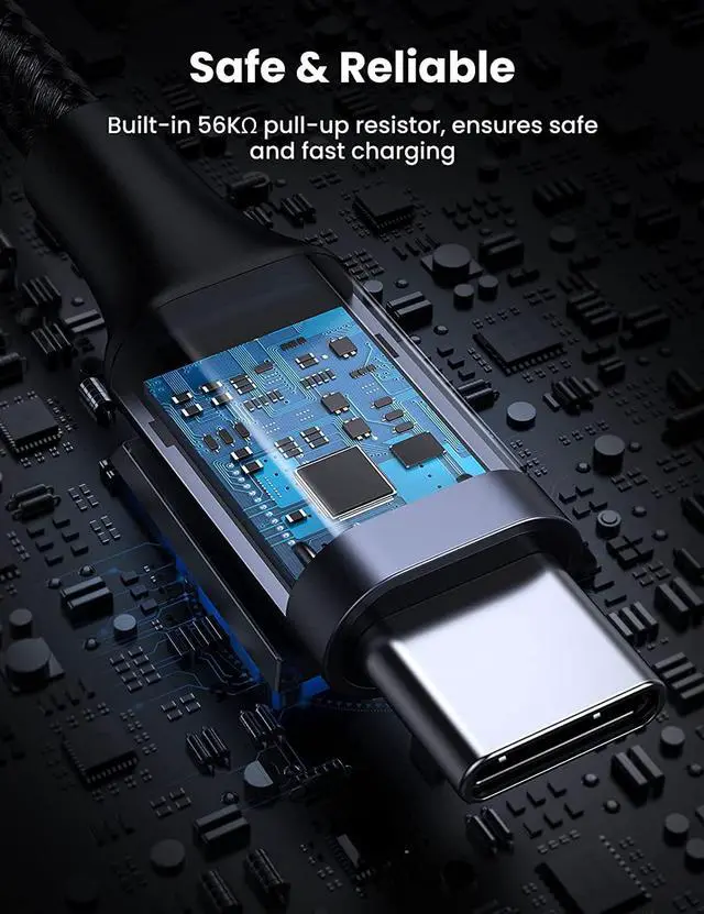 Alt view image 4 of 7 - UGREEN USB Type C Cable Nylon Braided USB A to USB C Fast Charger Compatible with Samsung Galaxy S20 S10 S9 S8 Note 9 8, GoPro Hero 7 5 6, PS5 Controller, Nintendo Switch, LG G8 G7 V40 (10ft)