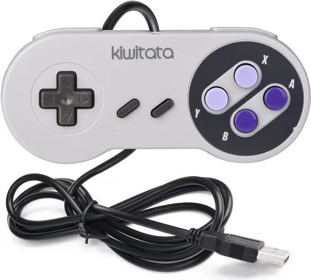 Alt view image 2 of 7 - 2X Classic SNES USB Controller for Retro Gamings, kiwitatá Super NES Wired USB Joypad Game Controller for Windows PC Mac Raspberry Pi