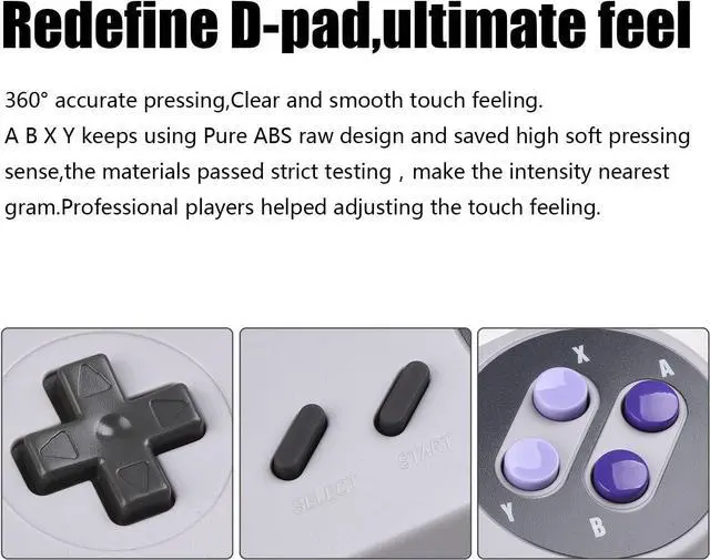 Alt view image 4 of 7 - 2X Classic SNES USB Controller for Retro Gamings, kiwitatá Super NES Wired USB Joypad Game Controller for Windows PC Mac Raspberry Pi