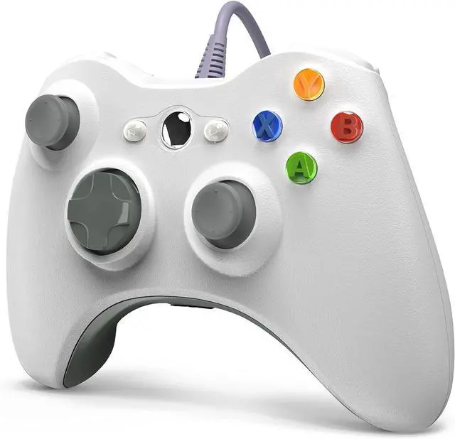 Alt view image 7 of 7 - YAEYE PC Wired Controller, Game Controller for Xbox 360 with Dual-Vibration Turbo Compatible with Xbox 360/360 Slim and PC Windows 7,8,10,11(White)