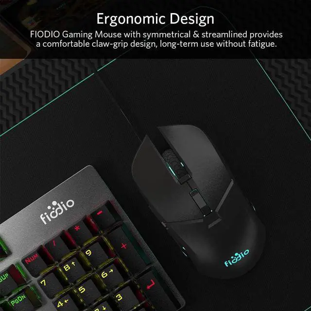 Alt view image 4 of 7 - Wired Gaming Mouse, 5500 DPI, Breathing Light, Ergonomic Game USB Computer Mice RGB Gamer Desktop Laptop PC Gaming Mouse, 7 Colors RGB Lighting, 6 Buttons for Windows 7/8 / 10, Black