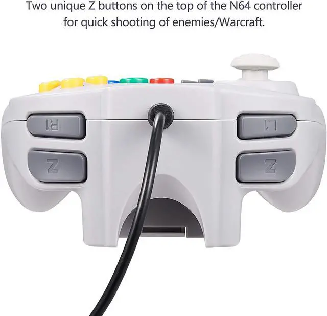 Alt view image 3 of 7 - 2 Pack Mini N64 Controller for Retro Games, kiwitatá N64 Remote Wired 64-bit Video Gamepad Joystick Controllers for N64 Console Gray