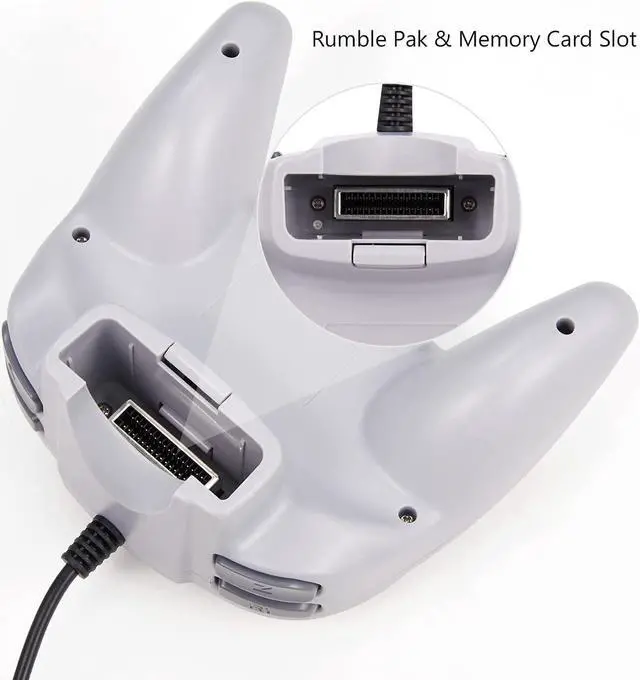 Alt view image 7 of 7 - 2 Pack Mini N64 Controller for Retro Games, kiwitatá N64 Remote Wired 64-bit Video Gamepad Joystick Controllers for N64 Console Gray