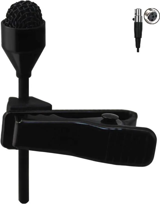 Main image of J K MIC-J 044 Lavalier Lapel Clip On Omni-directional Condenser Microphone Compatible with Shure Wireless Transmitter (Mini XLR TA4F Connector)