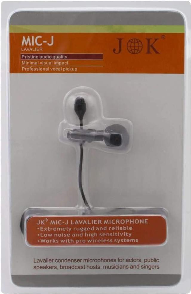 Alt view image 3 of 3 - J K MIC-J 044 Lapel Microphone Lavalier Microphone Compatible with Audio Technica Bodypack Transmitter