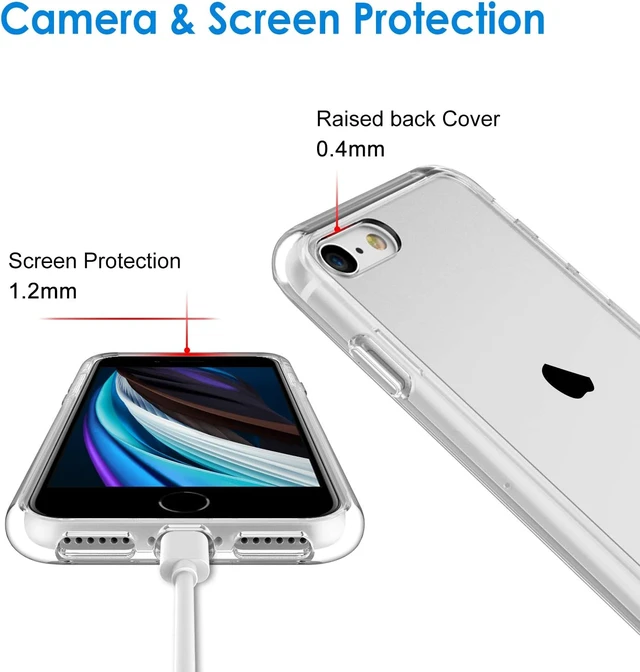 Alt view image 5 of 6 - Case for iPhone SE 3/2 iPhone 8/7 Anti-Yellowing Clear
