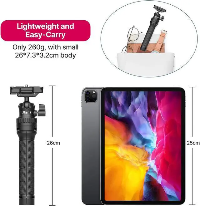 Alt view image 5 of 7 - ULANZI Smartphone Tripod, MT-34 All-in-One Extendable Tripod with 360 Adjustable Ballhead, Compatible with iPhone 12 Pro Max/12 Mini/11 Pro Max/XR/X, Samsung Phone, Vlog Camera