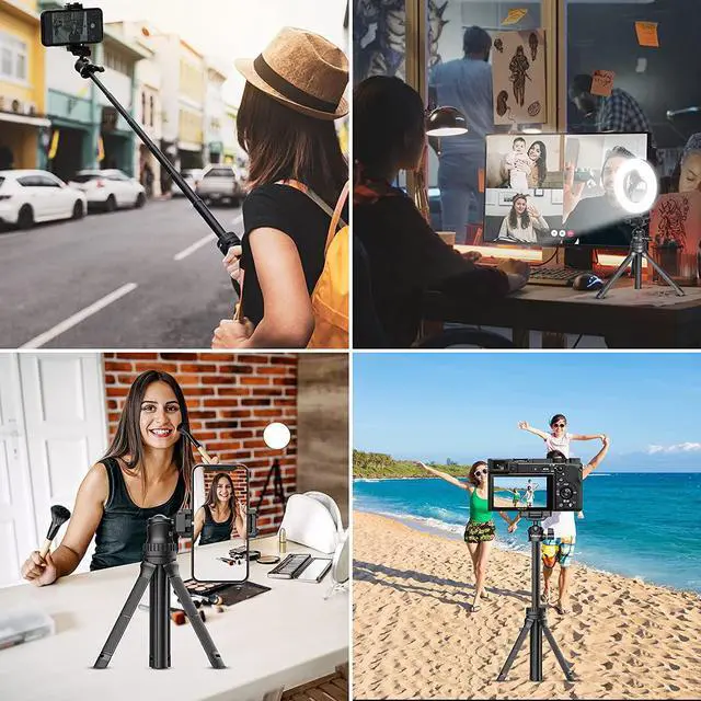 Alt view image 6 of 7 - ULANZI Smartphone Tripod, MT-34 All-in-One Extendable Tripod with 360 Adjustable Ballhead, Compatible with iPhone 12 Pro Max/12 Mini/11 Pro Max/XR/X, Samsung Phone, Vlog Camera
