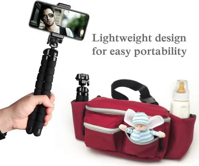 Alt view image 6 of 7 - Phone Tripod, Premium Flexible Phone Tripod with Remote and Phone Mount, Mini Tripod Stand for Camera, GoPro