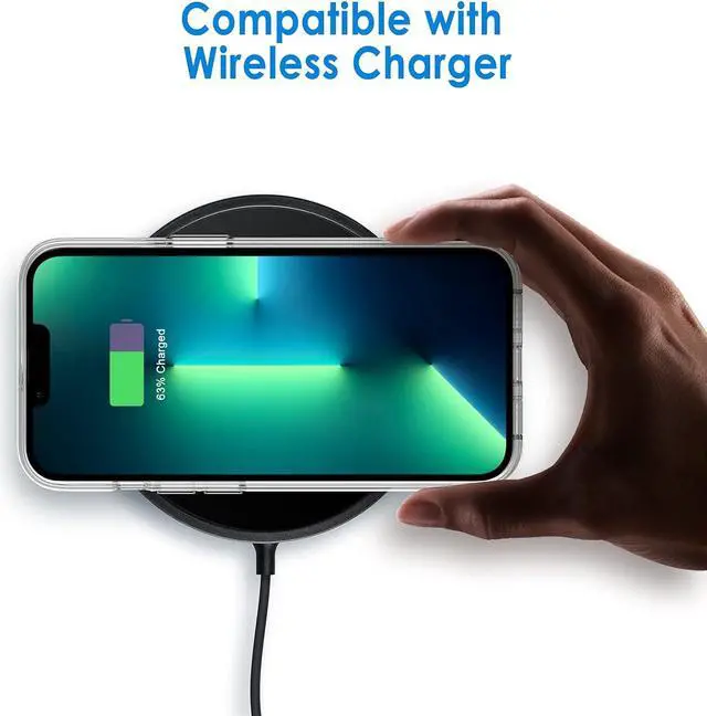 Alt view image 4 of 6 - Case for iPhone 13 Pro 6.1-Inch, Non-Yellowing Shockproof Phone Bumper Cover, Anti-Scratch Clear Back (Clear)