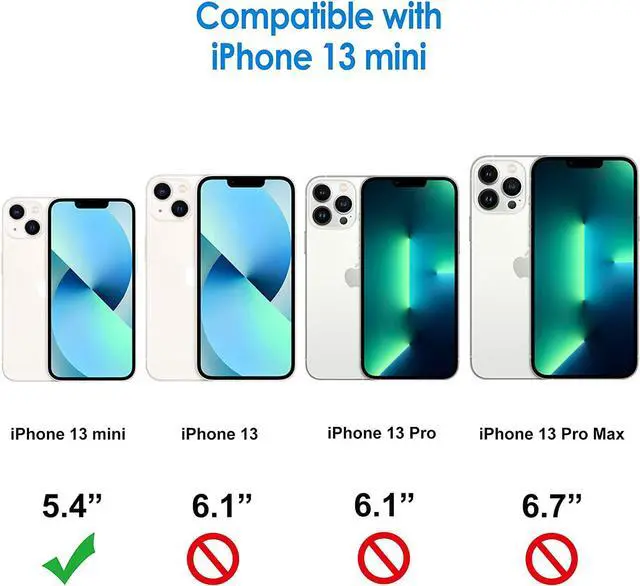 Alt view image 2 of 6 - Case for iPhone 13 Mini 5.4-Inch Non-Yellowing Shockproof Phone Bumper Cover Anti-Scratch Clear Back (Clear)