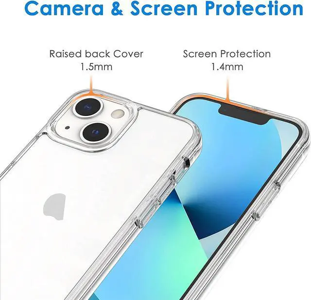 Alt view image 5 of 6 - Case for iPhone 13 Mini 5.4-Inch Non-Yellowing Shockproof Phone Bumper Cover Anti-Scratch Clear Back (Clear)