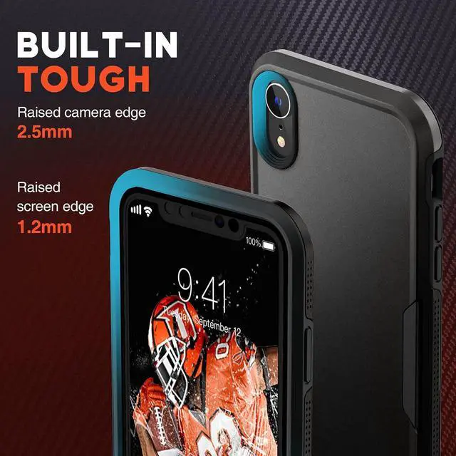 Alt view image 4 of 7 - NTG [1st Generation Designed for iPhone XR Case, Heavy-Duty Tough Rugged Lightweight Slim Shockproof Protective Case for iPhone XR 6.1 inch, Black
