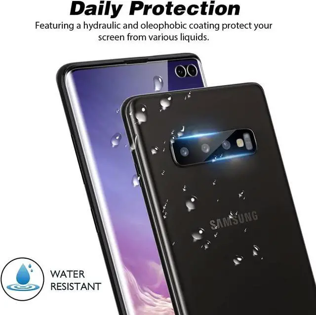 Alt view image 4 of 7 - TOCOL 2+2 Pack Fit for Samsung Galaxy S10 Plus - 2 Pack TPU Screen Protector and 2 Pack Camera Lens Protector, Alignment Frame, Easy Installation, Bubble Free, Support Ultrasonic Fingerprint