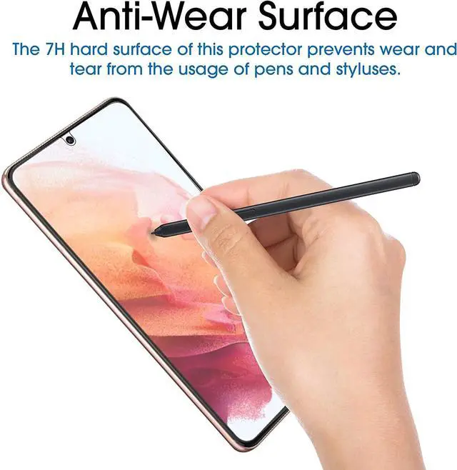 Alt view image 3 of 5 - amFilm Screen Protector for Samsung Galaxy S21 5G 6.2 inch (2021), Fingerprint ID Compatible, HD Clear, Scratch Resistant Hybrid, with Easy Installation Tray, Polyethylene Terephthalate, 2 Pack