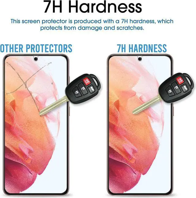 Alt view image 4 of 5 - amFilm Screen Protector for Samsung Galaxy S21 5G 6.2 inch (2021), Fingerprint ID Compatible, HD Clear, Scratch Resistant Hybrid, with Easy Installation Tray, Polyethylene Terephthalate, 2 Pack