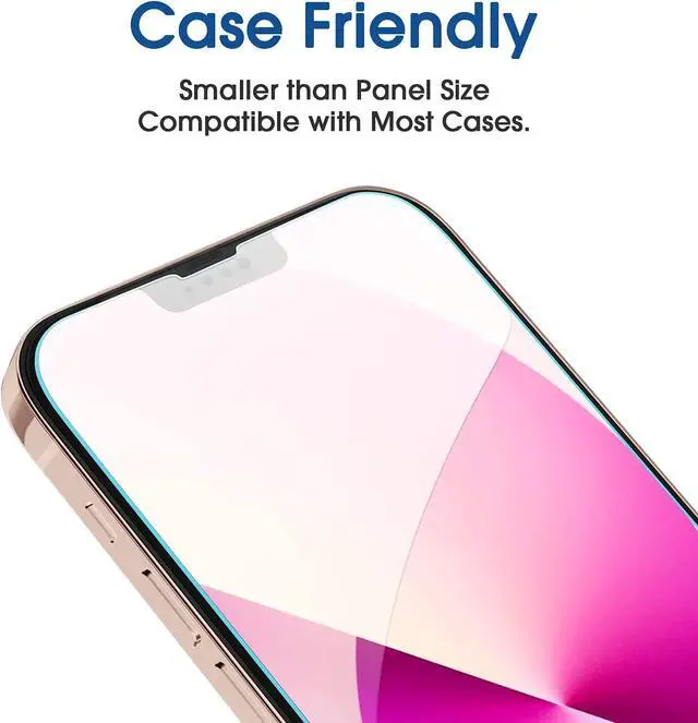Alt view image 4 of 6 - amFilm OneTouch Glass Screen Protector Compatible with iPhone 13 Mini 5.4" 2021 with Easy Installation Kit, Full Coverage Case Friendly, Tempered Glass, 2 Pack