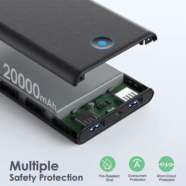 Alt view image 5 of 7 - Portable Charger 2-Pack 20000mAh Power Bank Ultra Slim Fast Charging External Battery Pack with Dual USB Outputs Compatible with iPhone 16/16 Pro/15 /14/13/12/X  S24/S23 Android Phone etc