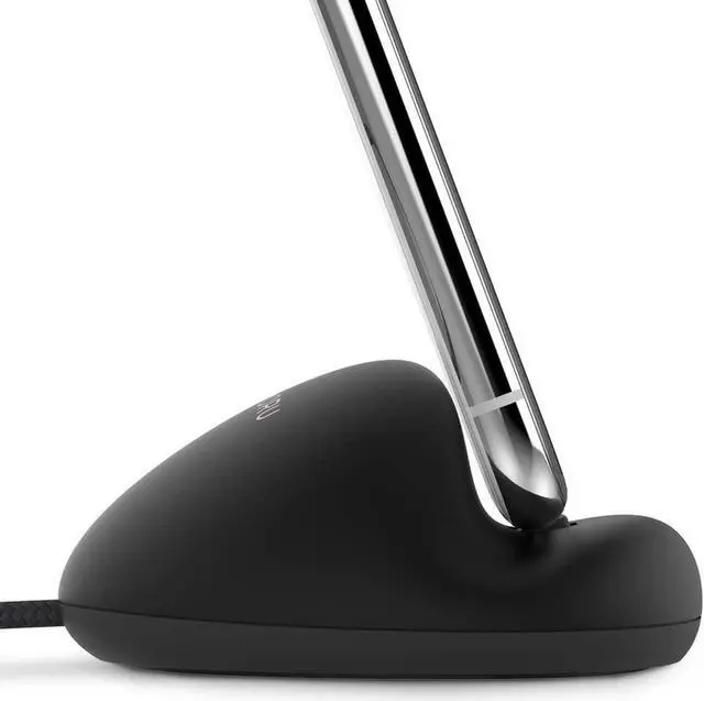 Main image of Sinjimoru iPhone Dock Including Cable for iPhone. Convenient and Sturdy Silicone Docking Station in Modern Design for Office and Home. Sync Stand Flat for iPhones Black