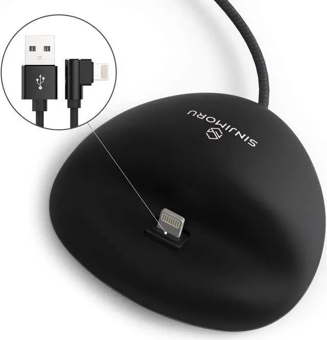 Alt view image 2 of 7 - Sinjimoru iPhone Dock Including Cable for iPhone. Convenient and Sturdy Silicone Docking Station in Modern Design for Office and Home. Sync Stand Flat for iPhones Black