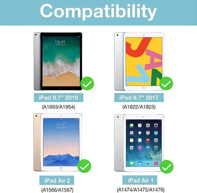 Alt view image 2 of 7 - ProCase Smart Cover for iPad 9.7 (2018 & 2017, Old Model) / iPad Air 2 / iPad Air Case, Slim Stand Protective Folio Case for iPad 9.7 Inch 5th/6th Generation, Also Fit iPad Air 2 / iPad Air -Black