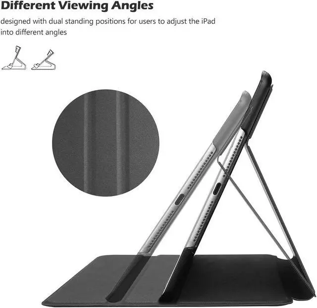 Alt view image 3 of 7 - ProCase Smart Cover for iPad 9.7 (2018 & 2017, Old Model) / iPad Air 2 / iPad Air Case, Slim Stand Protective Folio Case for iPad 9.7 Inch 5th/6th Generation, Also Fit iPad Air 2 / iPad Air -Black