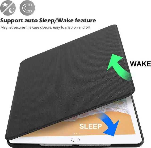 Alt view image 4 of 7 - ProCase Smart Cover for iPad 9.7 (2018 & 2017, Old Model) / iPad Air 2 / iPad Air Case, Slim Stand Protective Folio Case for iPad 9.7 Inch 5th/6th Generation, Also Fit iPad Air 2 / iPad Air -Black