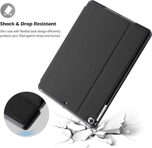 Alt view image 5 of 7 - ProCase Smart Cover for iPad 9.7 (2018 & 2017, Old Model) / iPad Air 2 / iPad Air Case, Slim Stand Protective Folio Case for iPad 9.7 Inch 5th/6th Generation, Also Fit iPad Air 2 / iPad Air -Black
