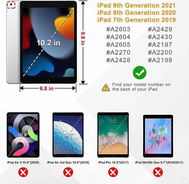 Alt view image 2 of 7 - Kids Case for iPad 9th/8th/7th Generation (iPad 10.2 Inch 2021/2020/2019) with Built-in Screen Protector Durable Shockproof Handle Stand iPad 9th 8th 7th Generation Case for Kids Blue