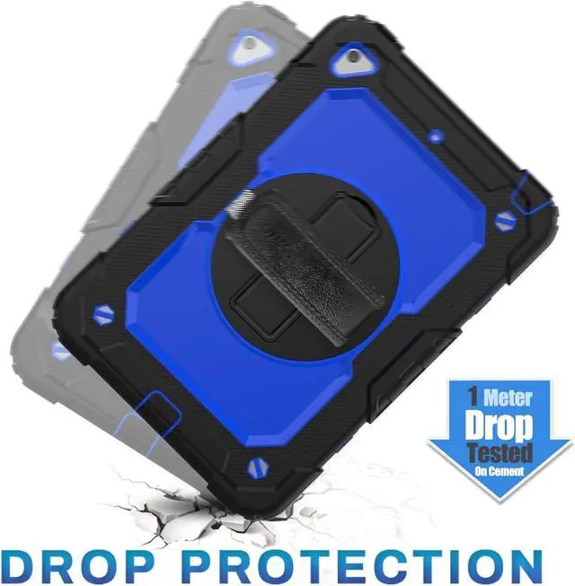 Alt view image 3 of 7 - Case for Pad Mini 5/4, Protection [Full-Body] Case with 360 Degrees Rotating Stand [Pencil Holder] [Screen Protector] Hand Strap for Pad Mini 5th/4th Generation 7.9 inch(Blue+Black)