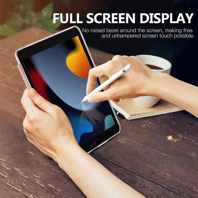 Alt view image 7 of 7 - Moko Case for iPad 10.2 iPad 9th Generation 2021/ iPad 8th Generation 2020/ iPad 7th Generation 2019 Slim Stand Hard Back Shell Smart Cover Case for iPad 10.2 inch Auto Wake/Sleep Rose Gold