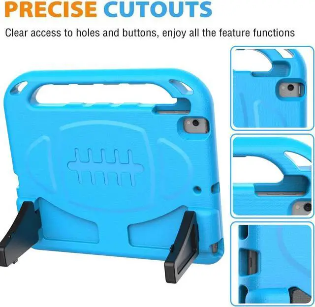 Alt view image 7 of 7 - Kids Case for iPad 9th/8th/7th Generation (iPad 10.2 Inch 2021/2020/2019) with Built-in Screen Protector Durable Shockproof Handle Stand iPad 9th 8th 7th Generation Case for Kids Blue
