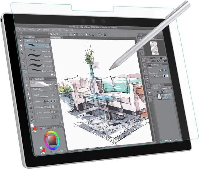 Main image of Matte Screen Protector for  Surface Pro 7 Plus/Pro 7/Pro 6/Pro 5/Pro 4/Pro LTE Tablet Anti Reflection PET Film Write Draw and Sketch with Surface Pen Like on Paper Clear