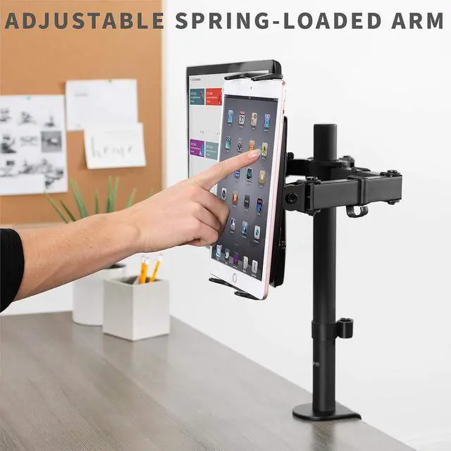 Alt view image 5 of 7 - Universal VESA Mount Adapter for Tablets 2-in-1 Laptops & 15.6 inch Portable Monitors Max VESA 100x100 Adjustable Laptop Holder Black MOUNT-UVM02