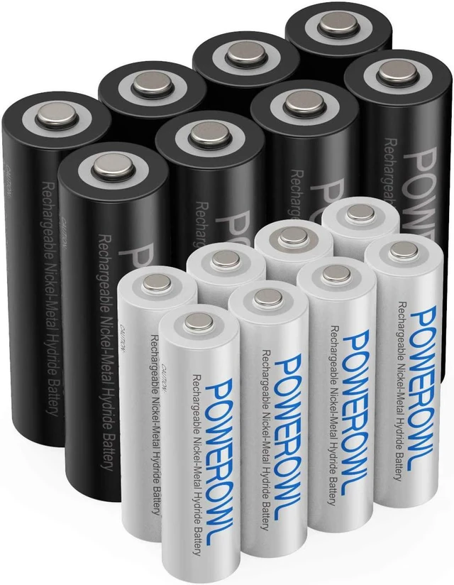 Main image of POWEROWL AA AAA Rechargeable Batteries, Pre-Charged High Capacity 2800mAh & 1000mAh 1.2V NiMH Battery Low Self Discharge, Pack of 16