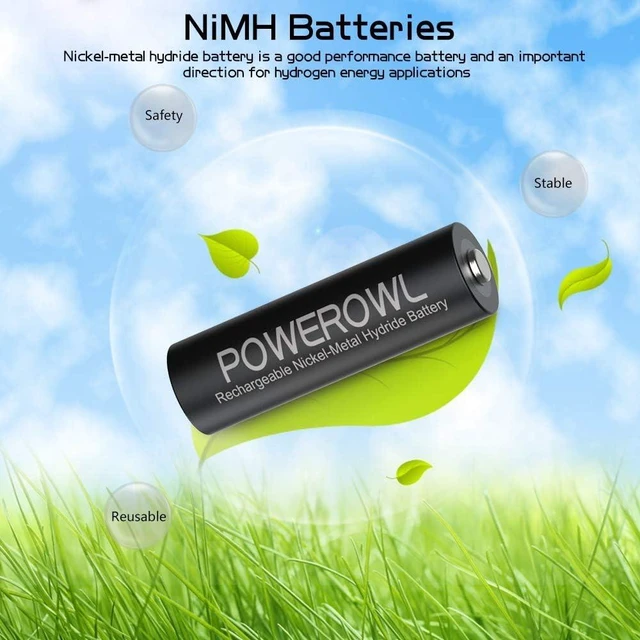 Alt view image 4 of 7 - POWEROWL AA AAA Rechargeable Batteries, Pre-Charged High Capacity 2800mAh & 1000mAh 1.2V NiMH Battery Low Self Discharge, Pack of 16