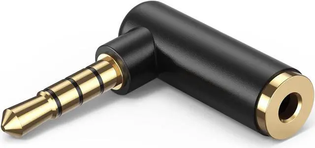 Main image of Angle 3.5mm Audio Adapter,CableCreation 1/8 TRRS Stereo Headphone Connector Male to Female Compatible with Headset, Tablets, MP3 Players,Game Controller,Speakers,Black