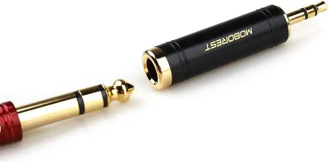 Alt view image 7 of 7 - 3.5mm to 1/4 Stereo Pure Copper Adapter 1/8 (3.5mm) Male Plug to 1/4 (6.35mm) Jack Female Socket Adapter for Headphone Amp Adapte Black -1PCS