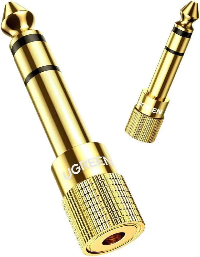 Main image of UGREEN 2 Pack 6.35mm to 3.5mm Audio Jack Adapter 6.35 mm (1/4 Inch) Male to 3.5 mm (1/8 Inch) Female Stereo Audio Adapter for Speaker, Headphone, Guitar, Digital Piano