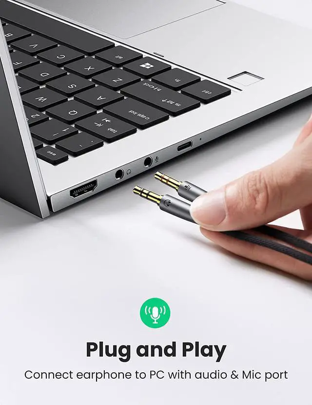 Alt view image 2 of 7 - UGREEN Headphone Splitter Adapter 3.5mm 2 Male to Female Smartphone Headset Cable Mic and Speaker Combo to PC Audio Splitter Compatible with Separate Mic and Audio Ports Computer Laptop