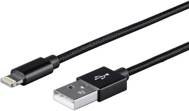 Alt view image 8 of 13 - Monoprice Palette Series MFi Certified Lightning to USB Charge & Sync Cable, 3ft Black
