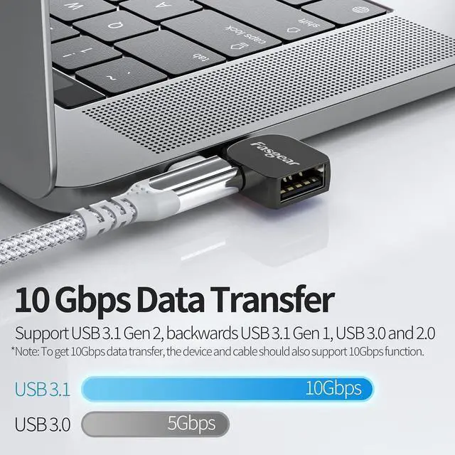 Alt view image 3 of 6 - USB C to USB Adapter 2 Pack 3.1 USB-C Male to USB Female OTG Adapter Type A to C Converter Compatible with MacBook Pro iMac iPad mini/Air 2022 Type C or Thunderbolt 4/3 Devices (Black)