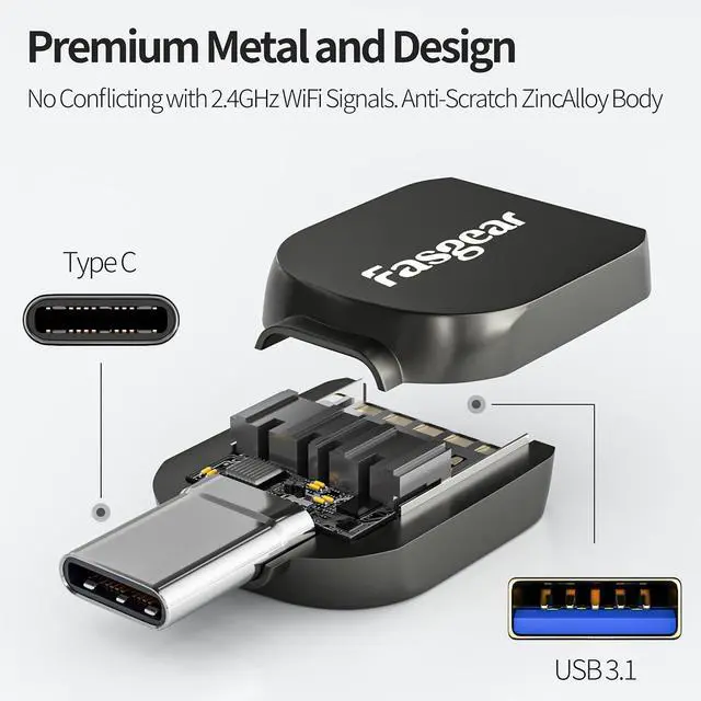 Alt view image 4 of 6 - USB C to USB Adapter 2 Pack 3.1 USB-C Male to USB Female OTG Adapter Type A to C Converter Compatible with MacBook Pro iMac iPad mini/Air 2022 Type C or Thunderbolt 4/3 Devices (Black)