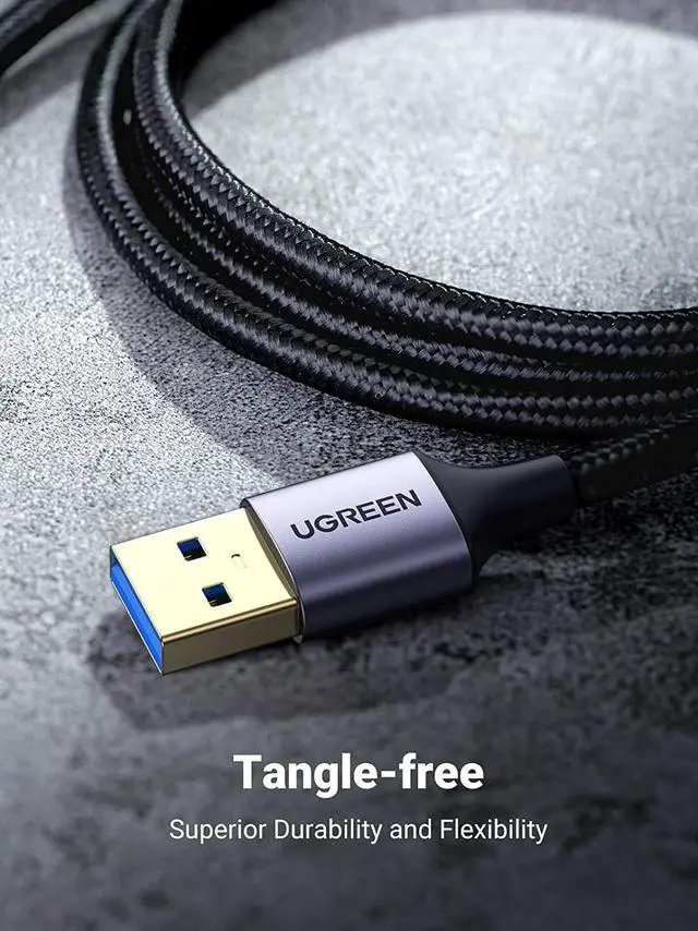 Alt view image 6 of 7 - UGREEN USB C Cable 3.0 Fast Charging - USB A to USB C Cable 5Gbps Fast Data Transfer Nylon Braided Type C Charger Cord Compatible with Galaxy S21 S20 Note 20 LG V30 G6 iPad Mini 6 PS5 Switch 3FT