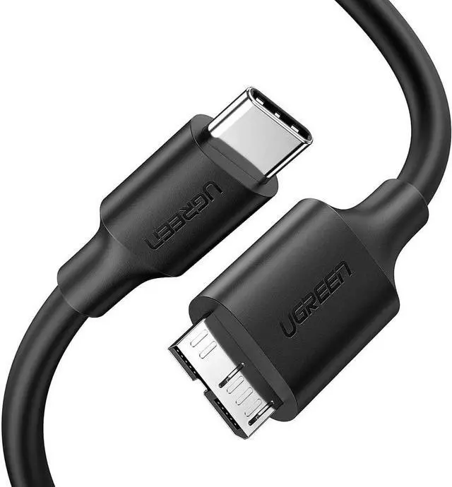 Main image of UGREEN USB-C to USB 3.0 Micro B Cable Fast Charging and Sync Data Transfer Cord Compatible with Samsung Galaxy S5 Note 3 Seagate WD Toshiba External Hard Drive Camera 3 Feet